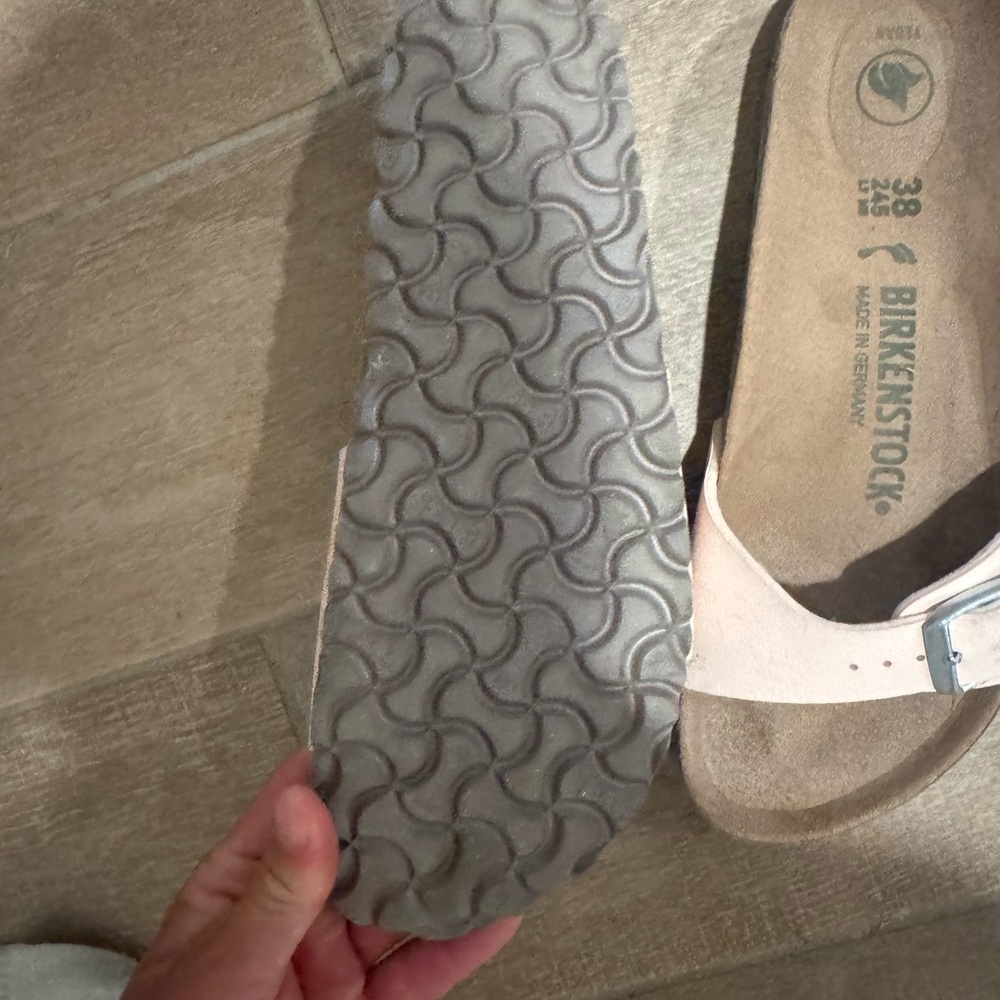 Birkenstock Cream Sandals with Cork Footbed